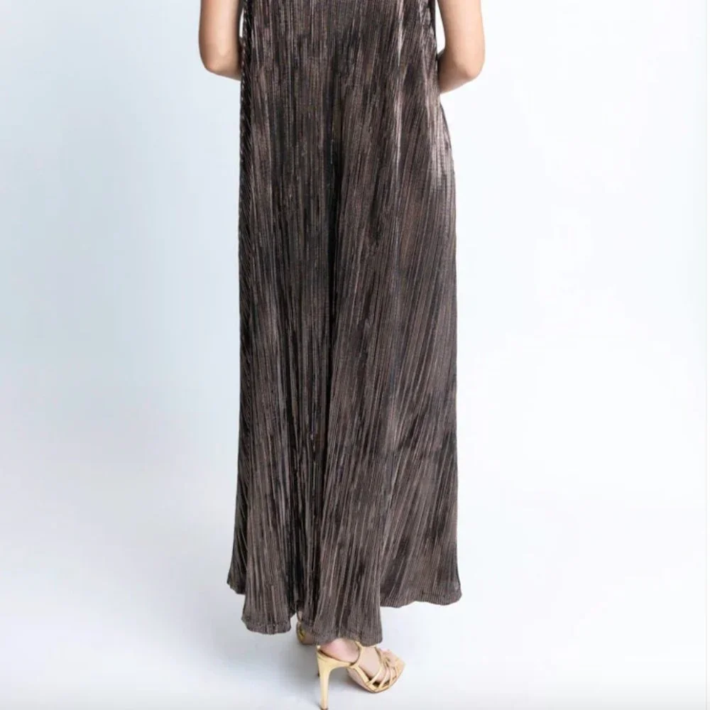 Karlie NWT Size Medium Gunmetal Metallic Maxi Dress - Picture 4 of 7